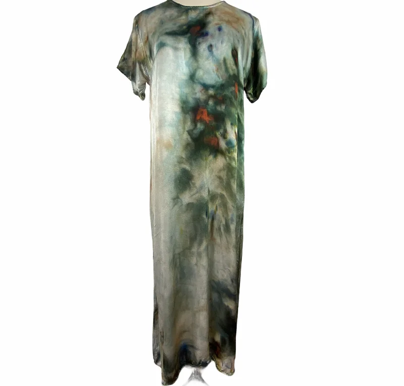 VH-1085 Ice Dyed S/S Satin Dress