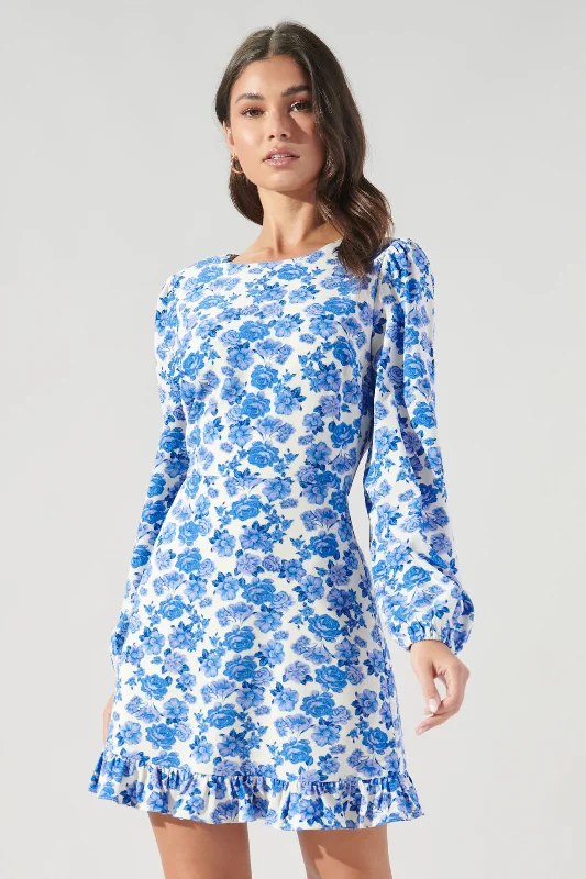 Wilma Floral Ruffle Flounce Mini Dress