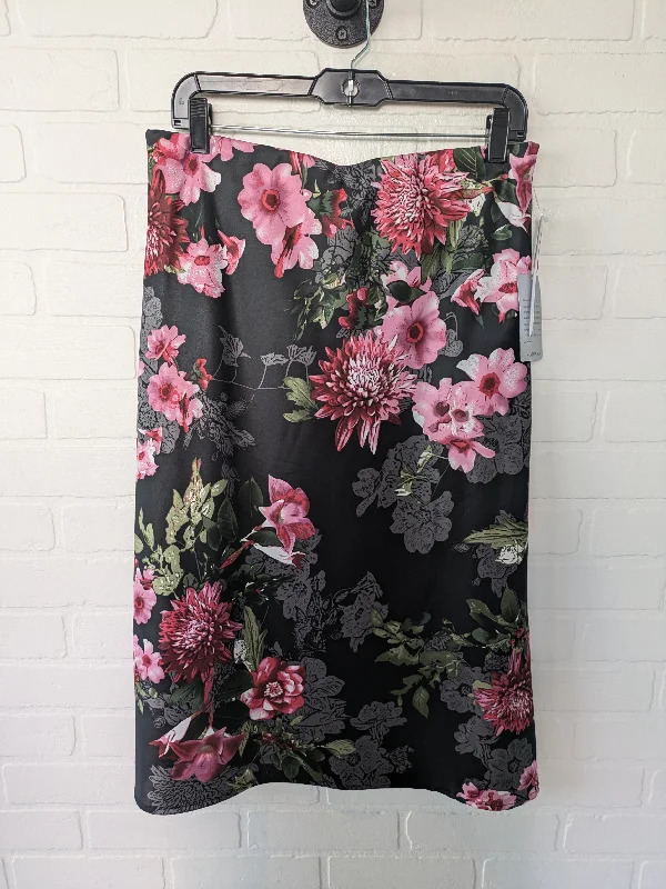 Black & Pink Skirt Midi Clothes Mentor, Size 12