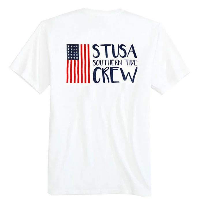 Southern Tide Womens USA Crew T-Shirt - Classic White FINAL SALE