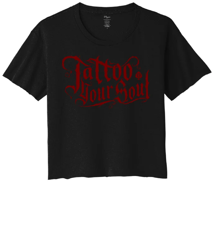 TATTOO YOUR SOUL Women's Crop Top Tee - BLACK RED