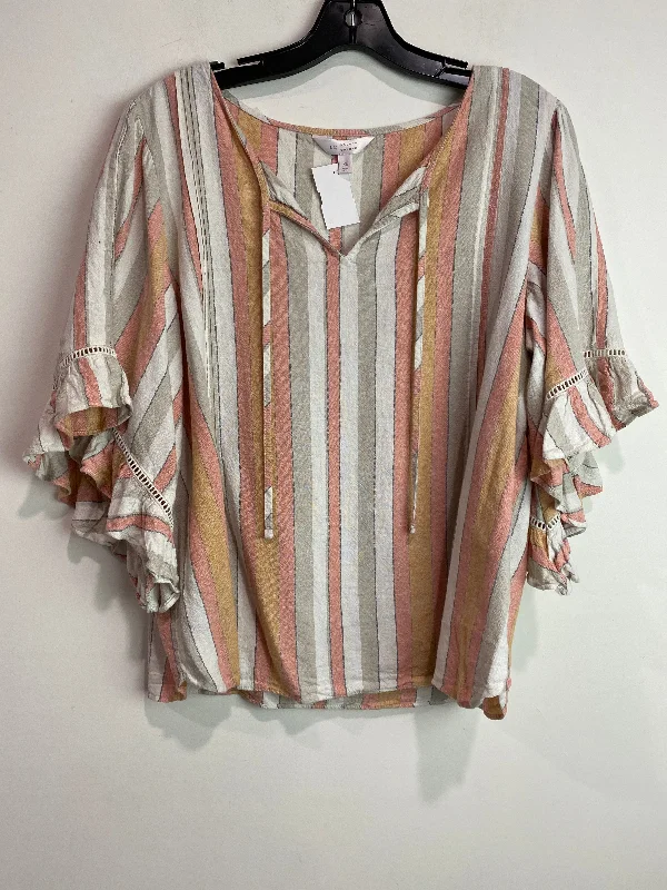 Top Short Sleeve By Lc Lauren Conrad In Beige, Size: Xl