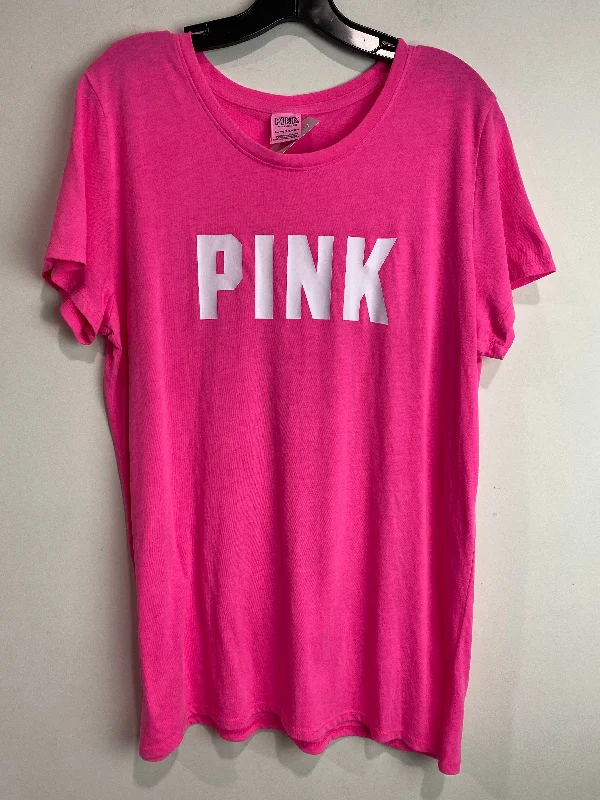 Top Short Sleeve By Pink In Pink, Size: Xl