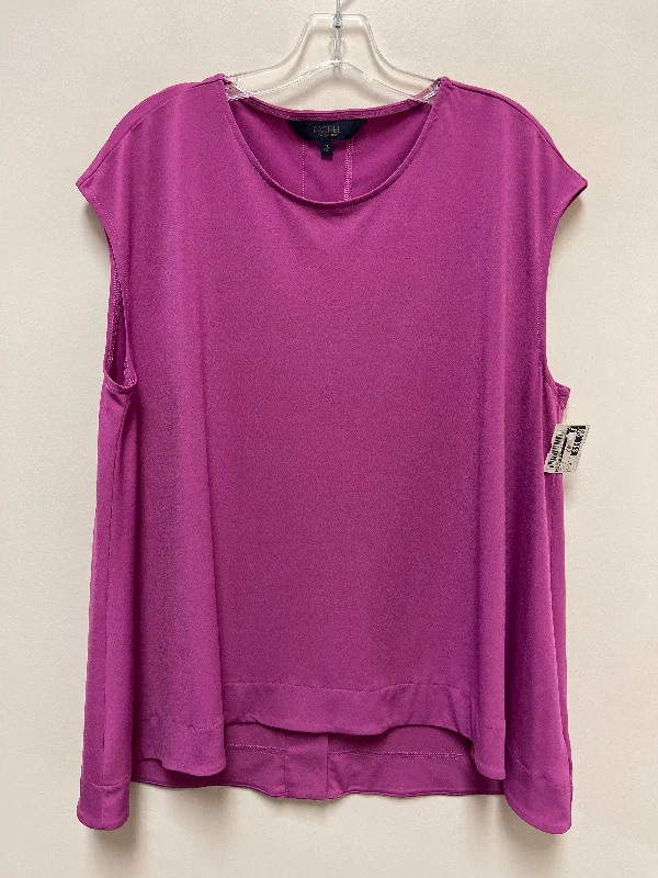 Top Short Sleeve By Rachel Roy In Purple, Size: 1x