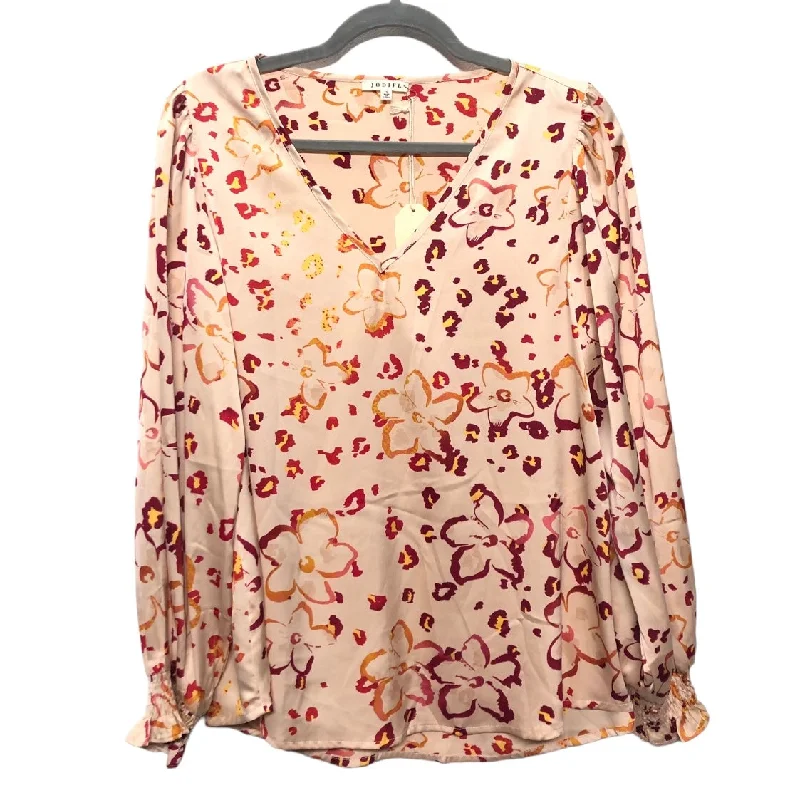 Blouse Long Sleeve By Jodifl In Cream & Red, Size: S