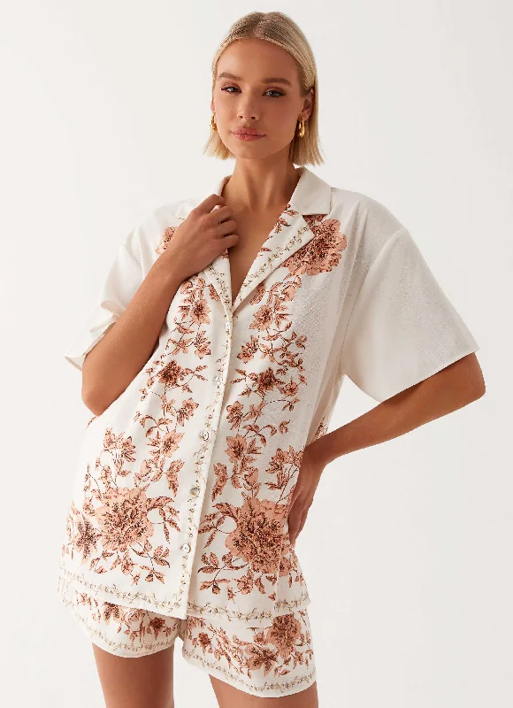 Dreamy Days Oversized Linen Shirt - Ivory