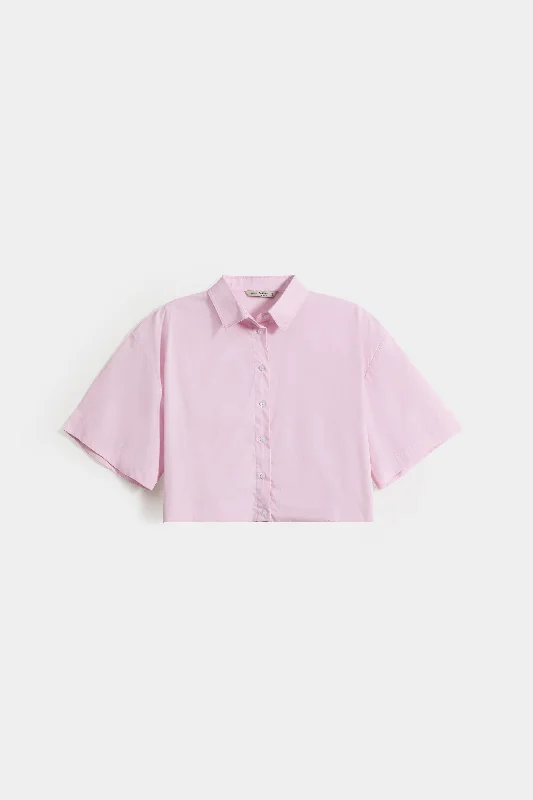 Super Cropped Shirt with Elasticated Hem