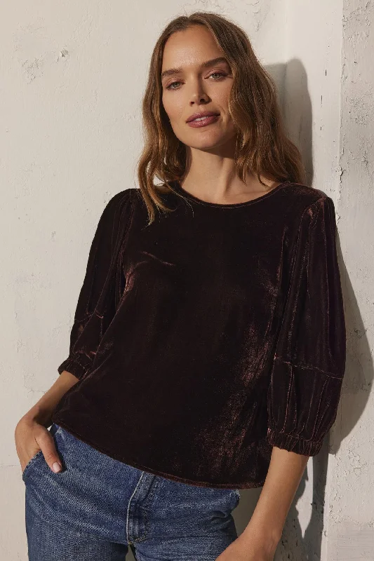 NANCY SILK VELVET TOP