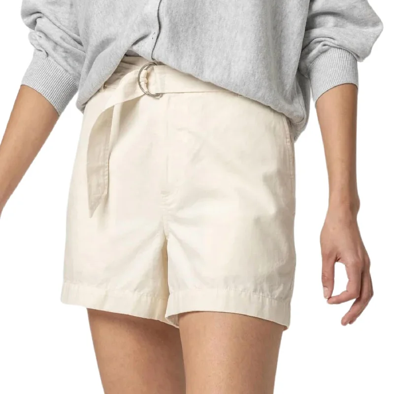 Belted Canvas Short In Ecru