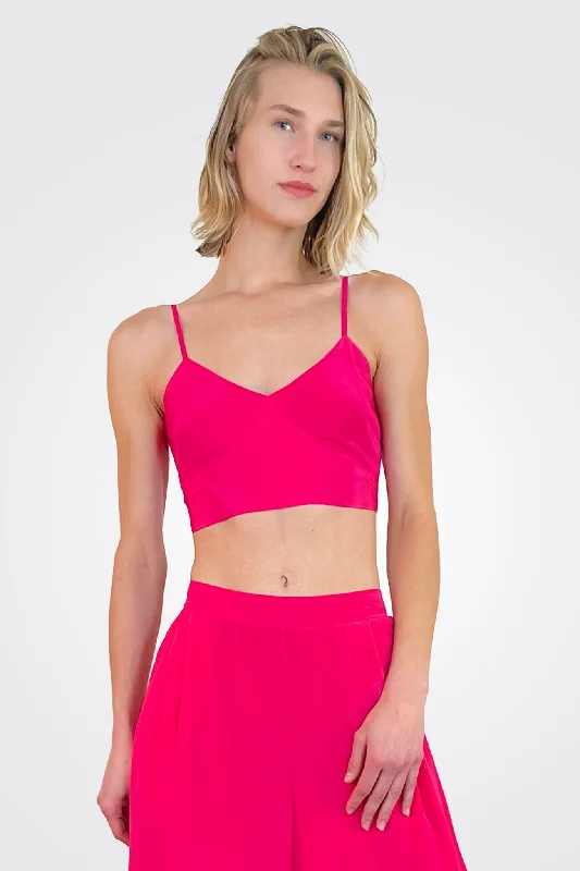 Cropped Cami Bralette - Fuchsia