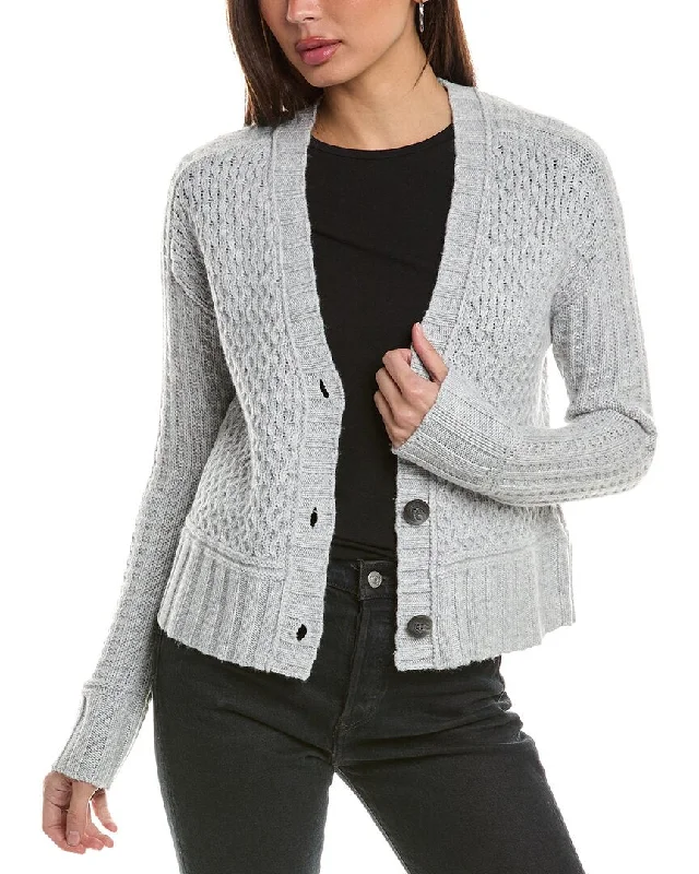 Hannah Rose Honeycomb Knit Wool & Cashmere-Blend Cardigan