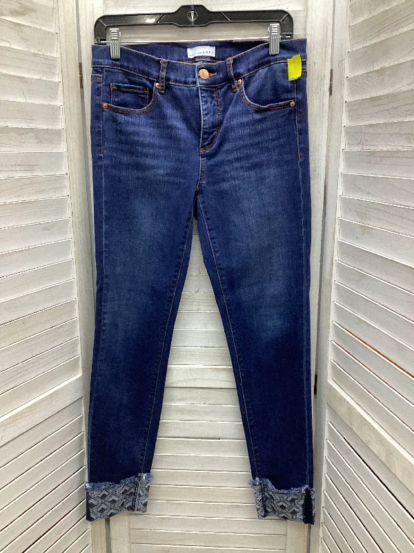 Jeans Boyfriend By Loft In Blue Denim, Size: 4