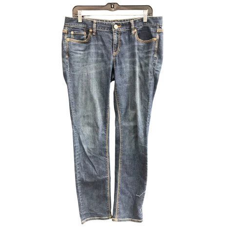 Jeans Skinny By Loft In Blue Denim, Size: 8