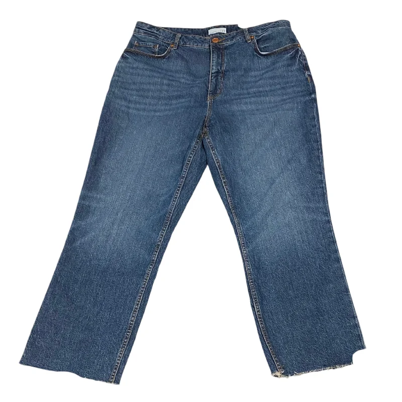 Jeans Straight By Loft In Blue Denim, Size: 14