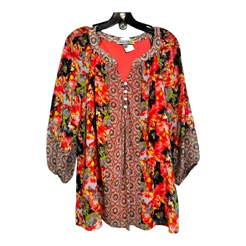 Top 3/4 Sleeve By Cme In Floral, Size: 1x