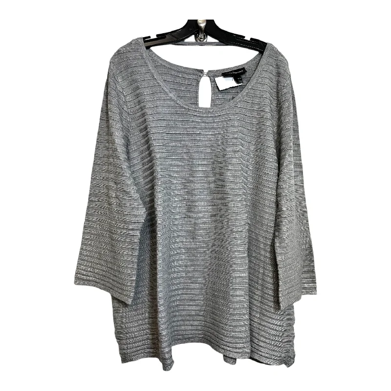 Top 3/4 Sleeve By Lane Bryant In Grey, Size: 22