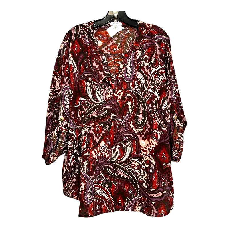 Top 3/4 Sleeve By Maurices O In Print, Size: Xxl