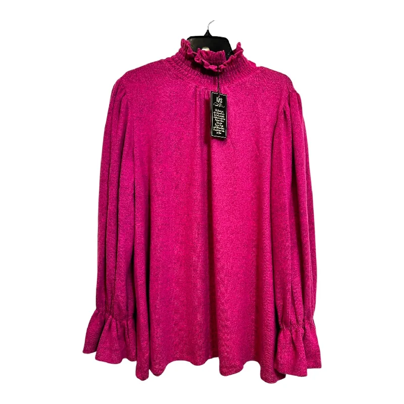 Top Long Sleeve By Diane Gilman In Pink, Size: 2x