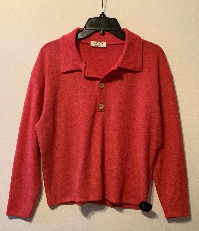 Top Long Sleeve By Zenana Outfitters In Red, Size: M