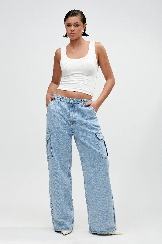 Jagger Mid Rise Oversized Denim Jean - Mid Blue