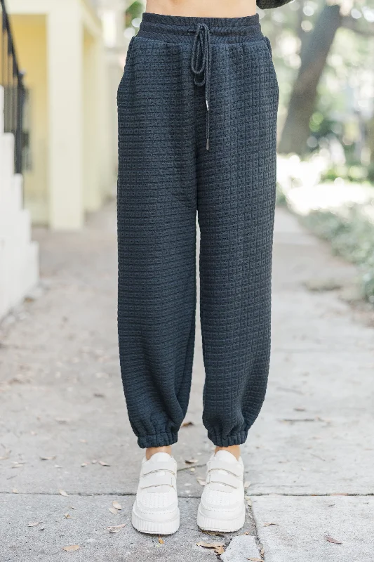 Set You Free Black Textured Pants