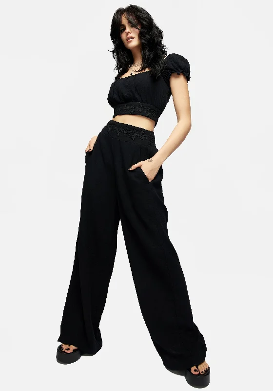 Vine Textured Wide Leg Trouser